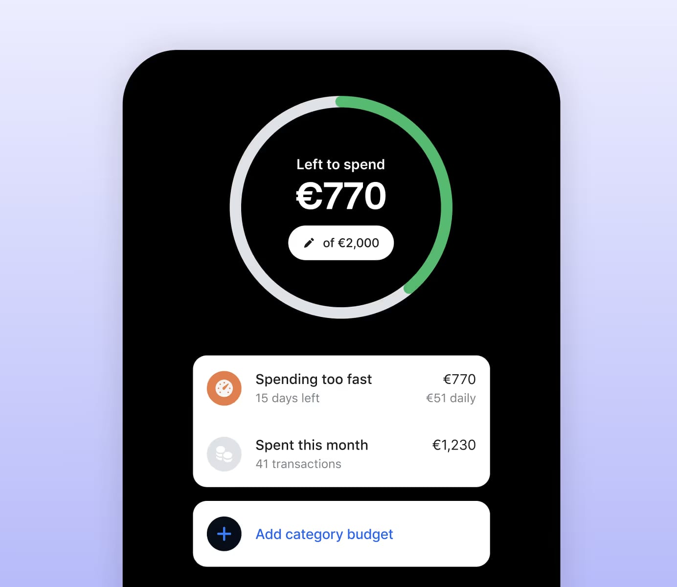 Revolut product UI overview