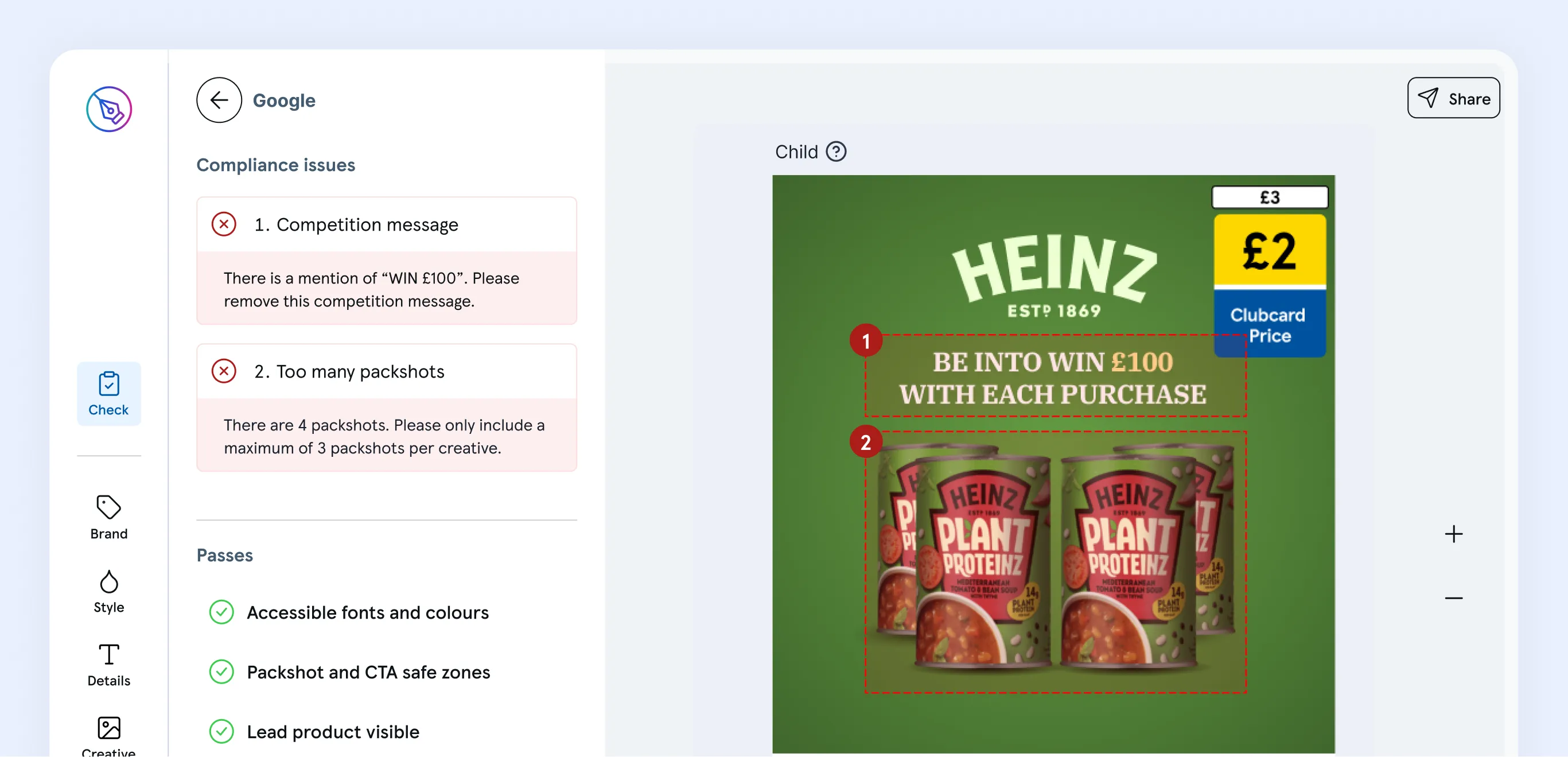 Tesco Retail Media ad builder with AI compliance panel