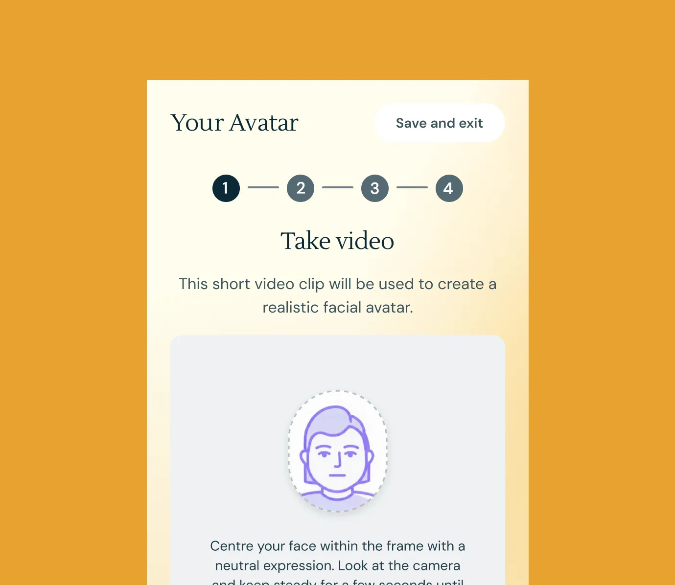Your Avatar mobile video capture onboarding